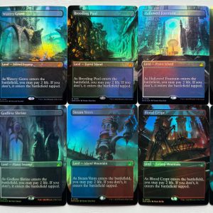 Bundle 22 Ravnica Remastered Shockland Borderless Foil Land Lot of 10